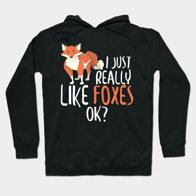 Cute I Just Really Like Foxes, OK? Funny Fox Hoodie by theperfectpresents